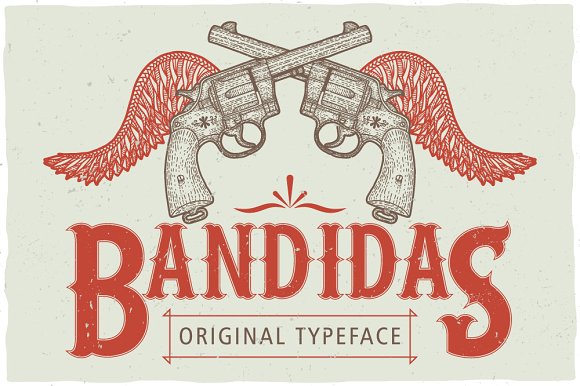 Пример шрифта Bandidas Label Font #3